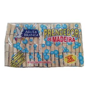 PRENDEDOR ROUPA MADEIRA C/36 AGUIA