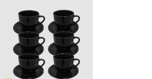 XICARA C/PIRES CHA 170ML PRETA RR 203